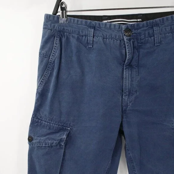 Stone Island Cargo Pants Men 30 Type SL Blue garment dyed trouser Cotton Pockets - Picture 2 of 15